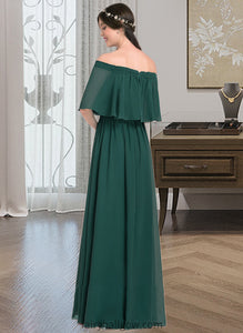 Karsyn A-Line Off-the-Shoulder Floor-Length Chiffon Bridesmaid Dress With Split Front XXCP0013192