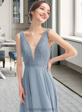 Load image into Gallery viewer, Elle A-Line V-neck Floor-Length Bridesmaid Dress XXCP0013199