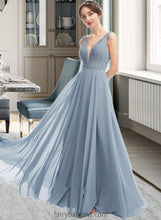 Load image into Gallery viewer, Elle A-Line V-neck Floor-Length Bridesmaid Dress XXCP0013199