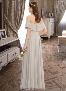 Yadira A-Line Off-the-Shoulder Floor-Length Chiffon Bridesmaid Dress XXCP0013202