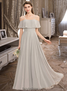 Yadira A-Line Off-the-Shoulder Floor-Length Chiffon Bridesmaid Dress XXCP0013202