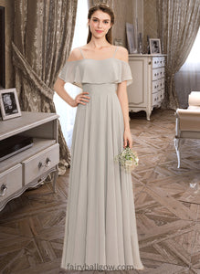 Yadira A-Line Off-the-Shoulder Floor-Length Chiffon Bridesmaid Dress XXCP0013202