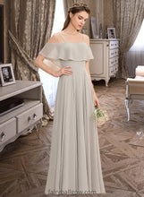 Load image into Gallery viewer, Yadira A-Line Off-the-Shoulder Floor-Length Chiffon Bridesmaid Dress XXCP0013202