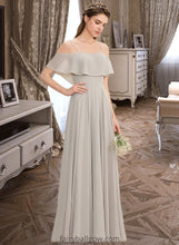 Load image into Gallery viewer, Yadira A-Line Off-the-Shoulder Floor-Length Chiffon Bridesmaid Dress XXCP0013202