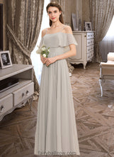 Load image into Gallery viewer, Yadira A-Line Off-the-Shoulder Floor-Length Chiffon Bridesmaid Dress XXCP0013202