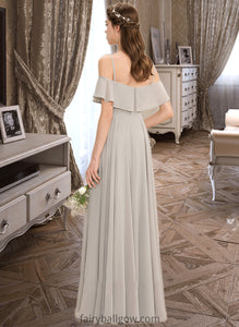 Yadira A-Line Off-the-Shoulder Floor-Length Chiffon Bridesmaid Dress XXCP0013202