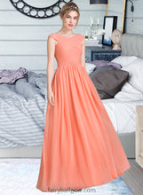 Load image into Gallery viewer, Abigail Ball-Gown/Princess V-neck Floor-Length Chiffon Bridesmaid Dress With Ruffle XXCP0013204