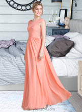 Load image into Gallery viewer, Abigail Ball-Gown/Princess V-neck Floor-Length Chiffon Bridesmaid Dress With Ruffle XXCP0013204