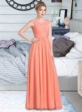 Load image into Gallery viewer, Abigail Ball-Gown/Princess V-neck Floor-Length Chiffon Bridesmaid Dress With Ruffle XXCP0013204