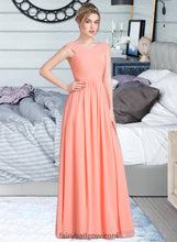 Load image into Gallery viewer, Abigail Ball-Gown/Princess V-neck Floor-Length Chiffon Bridesmaid Dress With Ruffle XXCP0013204