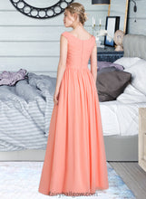 Load image into Gallery viewer, Abigail Ball-Gown/Princess V-neck Floor-Length Chiffon Bridesmaid Dress With Ruffle XXCP0013204