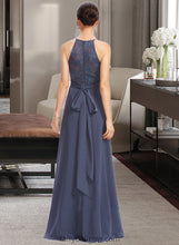 Load image into Gallery viewer, Jaiden A-Line Halter Floor-Length Bridesmaid Dress With Lace Split Front XXCP0013205