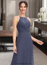 Load image into Gallery viewer, Jaiden A-Line Halter Floor-Length Bridesmaid Dress With Lace Split Front XXCP0013205