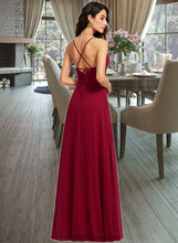 Load image into Gallery viewer, Belinda A-Line V-neck Floor-Length Bridesmaid Dress With Ruffle XXCP0013206