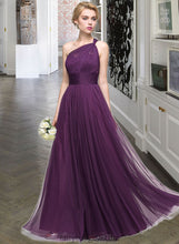 Load image into Gallery viewer, Tianna A-Line One-Shoulder Floor-Length Tulle Bridesmaid Dress With Ruffle XXCP0013216