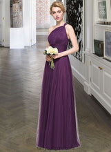 Load image into Gallery viewer, Tianna A-Line One-Shoulder Floor-Length Tulle Bridesmaid Dress With Ruffle XXCP0013216