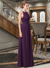 Load image into Gallery viewer, Yoselin Chiffon Halter-neck Floor-length Bridesmaid Dress With Lace XXCP0013218