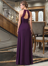 Load image into Gallery viewer, Yoselin Chiffon Halter-neck Floor-length Bridesmaid Dress With Lace XXCP0013218