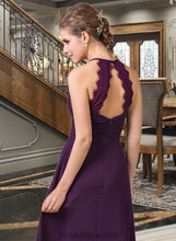 Load image into Gallery viewer, Yoselin Chiffon Halter-neck Floor-length Bridesmaid Dress With Lace XXCP0013218