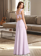 Load image into Gallery viewer, Lara A-Line Square Neckline Floor-Length Bridesmaid Dress With Ruffle XXCP0013220