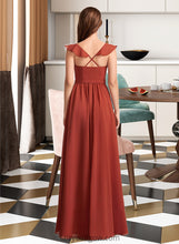 Load image into Gallery viewer, Mildred A-Line V-neck Floor-Length Bridesmaid Dress With Ruffle XXCP0013221