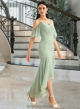 Load image into Gallery viewer, Viviana Trumpet/Mermaid V-neck Asymmetrical Bridesmaid Dress With Ruffle XXCP0013222