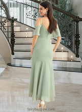 Load image into Gallery viewer, Viviana Trumpet/Mermaid V-neck Asymmetrical Bridesmaid Dress With Ruffle XXCP0013222