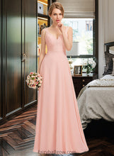 Load image into Gallery viewer, Leilani A-Line V-neck Floor-Length Chiffon Lace Bridesmaid Dress XXCP0013227