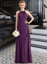 Load image into Gallery viewer, Madalyn A-Line Scoop Neck Floor-Length Chiffon Bridesmaid Dress With Cascading Ruffles XXCP0013228