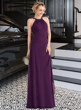 Load image into Gallery viewer, Madalyn A-Line Scoop Neck Floor-Length Chiffon Bridesmaid Dress With Cascading Ruffles XXCP0013228