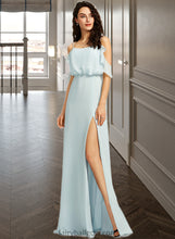 Load image into Gallery viewer, Pam A-Line Off-the-Shoulder Floor-Length Bridesmaid Dress With Split Front XXCP0013231