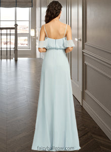 Pam A-Line Off-the-Shoulder Floor-Length Bridesmaid Dress With Split Front XXCP0013231