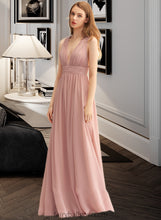 Load image into Gallery viewer, Mariam A-LineV-neckFloor-LengthChiffonBridesmaidDressWithSplitFront#251361 XXCP0013235