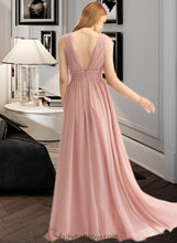 Load image into Gallery viewer, Mariam A-LineV-neckFloor-LengthChiffonBridesmaidDressWithSplitFront#251361 XXCP0013235