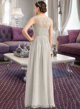 Load image into Gallery viewer, Nia A-Line V-neck Floor-Length Chiffon Lace Bridesmaid Dress With Ruffle XXCP0013238