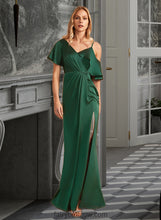 Load image into Gallery viewer, Carley Sheath/Column V-neck Floor-Length Bridesmaid Dress With Split Front XXCP0013241