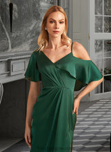 Load image into Gallery viewer, Carley Sheath/Column V-neck Floor-Length Bridesmaid Dress With Split Front XXCP0013241