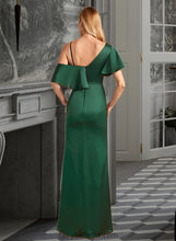 Load image into Gallery viewer, Carley Sheath/Column V-neck Floor-Length Bridesmaid Dress With Split Front XXCP0013241