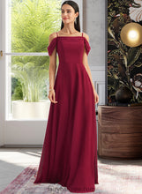 Load image into Gallery viewer, Julia A-Line Square Neckline Floor-Length Bridesmaid Dress With Bow(s) XXCP0013242