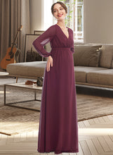 Load image into Gallery viewer, Mylee A-Line V-neck Floor-Length Bridesmaid Dress With Split Front XXCP0013244