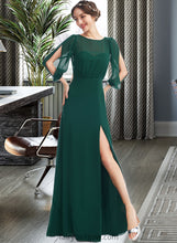 Load image into Gallery viewer, Frederica A-Line Scoop Neck Floor-Length Bridesmaid Dress With Split Front XXCP0013245