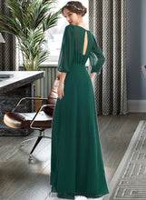 Load image into Gallery viewer, Frederica A-Line Scoop Neck Floor-Length Bridesmaid Dress With Split Front XXCP0013245