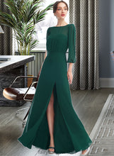 Load image into Gallery viewer, Frederica A-Line Scoop Neck Floor-Length Bridesmaid Dress With Split Front XXCP0013245