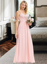 Load image into Gallery viewer, Savanah A-Line Sweetheart Floor-Length Chiffon Lace Bridesmaid Dress XXCP0013248