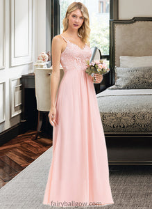 Savanah A-Line Sweetheart Floor-Length Chiffon Lace Bridesmaid Dress XXCP0013248