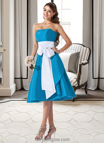 Jamya A-Line Sweetheart Knee-Length Taffeta Bridesmaid Dress With Sash Bow(s) XXCP0013253