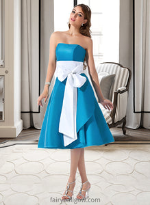 Jamya A-Line Sweetheart Knee-Length Taffeta Bridesmaid Dress With Sash Bow(s) XXCP0013253