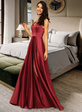 Load image into Gallery viewer, Gladys A-LineV-neckFloor-LengthSatinBridesmaidDressWithPockets#251382 XXCP0013256