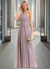 Load image into Gallery viewer, Alejandra Empire Halter Floor-Length Chiffon Bridesmaid Dress With Ruffle Bow(s) XXCP0013258