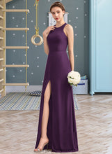 Load image into Gallery viewer, Rayna A-Line Scoop Neck Floor-Length Chiffon Bridesmaid Dress With Split Front XXCP0013260